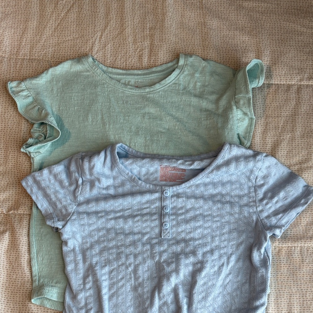 Cat & Jack Light Blue and Mint Short-Sleeve Kids Tops - 2-Pack
